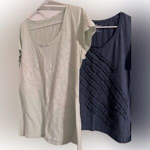 Last Chance! No More Discounts! 2 Women’s XL Scoop-Neck Decorative T-Shirts